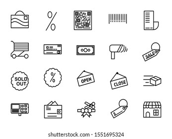 Black Friday icons set vector illustration. Contains such icon as prize tag, shop bag, discount and more. Editable stroke