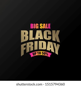 Black friday illustration banner vector. Web banner of black friday
