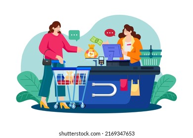Black Friday Illustration concept. Flat illustration isolated on white background