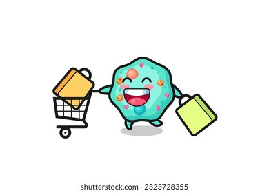 black Friday illustration with cute amoeba mascot , cute style design for t shirt, sticker, logo element