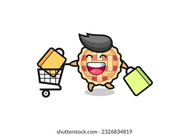 black Friday illustration with cute apple pie mascot , cute style design for t shirt, sticker, logo element