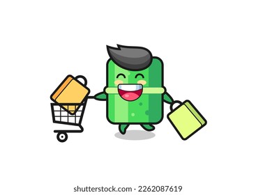 black Friday illustration with cute bamboo mascot , cute style design for t shirt, sticker, logo element