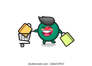 black Friday illustration with cute bangladesh flag badge mascot , cute style design for t shirt, sticker, logo element