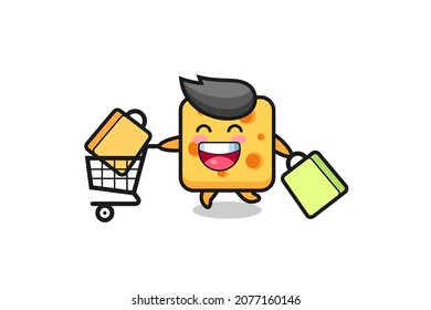 black Friday illustration with cute cheese mascot , cute style design for t shirt, sticker, logo element