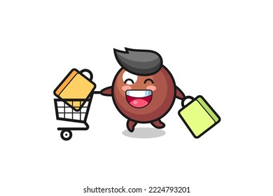 black Friday illustration with cute chocolate ball mascot , cute style design for t shirt, sticker, logo element