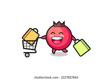 black Friday illustration with cute cranberry mascot , cute style design for t shirt, sticker, logo element