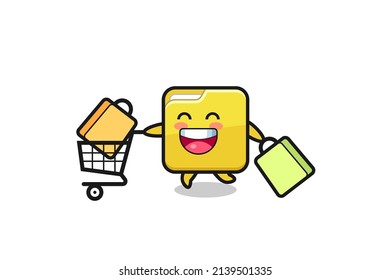 black Friday illustration with cute folder mascot , cute style design for t shirt, sticker, logo element