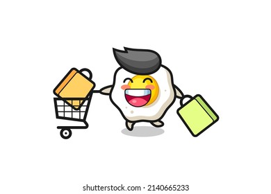 black Friday illustration with cute fried egg mascot , cute style design for t shirt, sticker, logo element