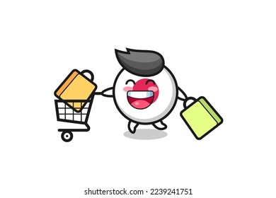 black Friday illustration with cute japan flag badge mascot , cute style design for t shirt, sticker, logo element