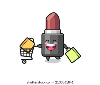 black Friday illustration with cute lipstick mascot , cute style design for t shirt, sticker, logo element