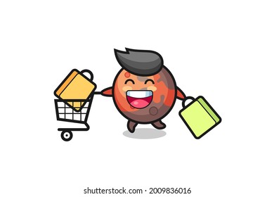 black Friday illustration with cute mars mascot , cute style design for t shirt, sticker, logo element