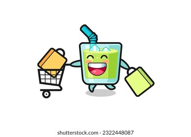 black Friday illustration with cute melon juice mascot , cute style design for t shirt, sticker, logo element