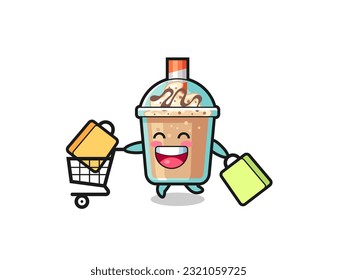 black Friday illustration with cute milkshake mascot , cute style design for t shirt, sticker, logo element