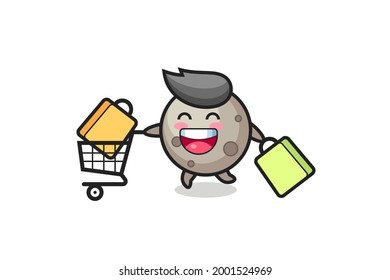 black Friday illustration with cute moon mascot , cute style design for t shirt, sticker, logo element