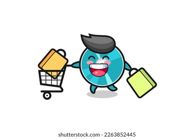 black Friday illustration with cute optical disc mascot , cute style design for t shirt, sticker, logo element