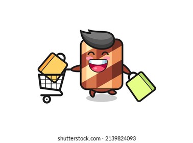 black Friday illustration with cute wafer roll mascot , cute style design for t shirt, sticker, logo element