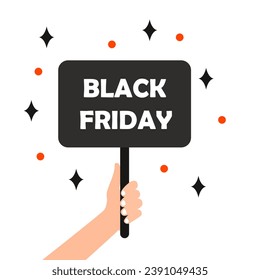 imagen de viernes negro, concepto, vacaciones, descuentos, ilustración vectorial
