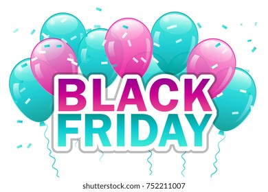 Black Friday  inscription design template. Black Friday banner. Vector illustration. 
