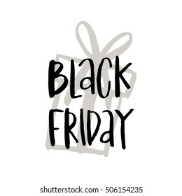 Black Friday! The inscription  hand-drawing of  ink on a white background. Vector Image. It can be used for website design, article, poster, etc.