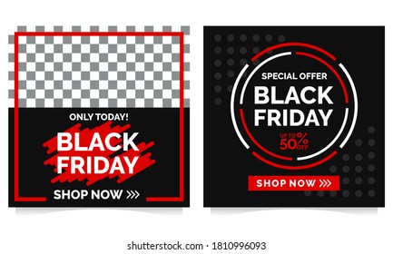Black friday instagram or social media post collection design template