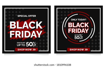 Black friday instagram or social media post collection design template