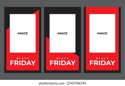 Black Friday Instagram Story Image Template. Trendy editable Instagram Stories template. Design for social media.