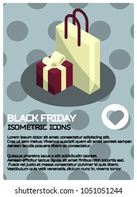 Black friday isometric poster
