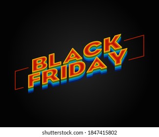 Black Friday. Italic text black backlground.