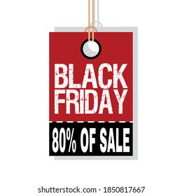 Etiqueta del viernes negro. Venta de ofertas de descuento - Vector
