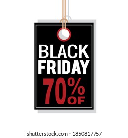 Etiqueta del viernes negro. Venta de ofertas de descuento - Vector