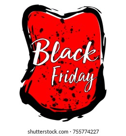 Black friday label isolated on white background, Vector illustration