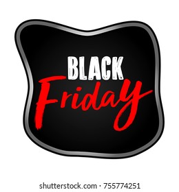 Black friday label isolated on white background, Vector illustration