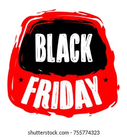 Black friday label isolated on white background, Vector illustration