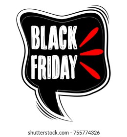 Black friday label isolated on white background, Vector illustration