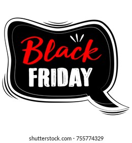 Black friday label isolated on white background, Vector illustration
