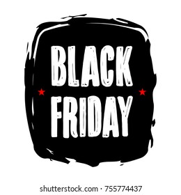 Black friday label isolated on white background, Vector illustration