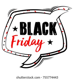 Black friday label isolated on white background, Vector illustration