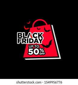 black Friday label modern banner ads shopping bag vector for sale event or logo template design inspiration