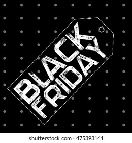 Black Friday label on black background, Vector illustration