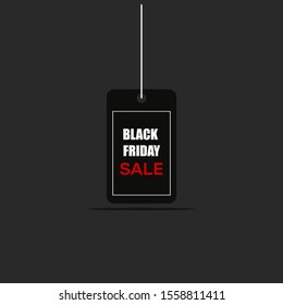 Black friday label on a grey background- Vector illustration