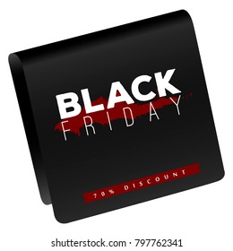 Black friday label on a white background, Vector illustration