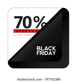 Black friday label on a white background, Vector illustration
