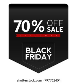 Black friday label on a white background, Vector illustration