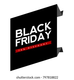 Black friday label on a white background, Vector illustration