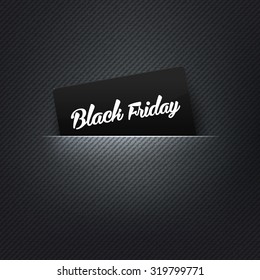Black Friday label in pocket card, vector illustration