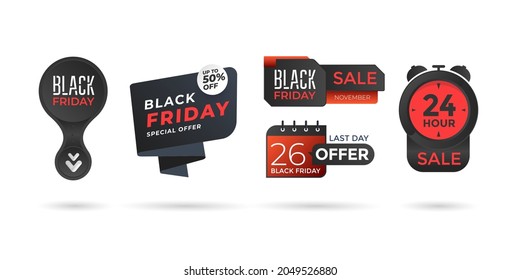 Black friday label or sale tag. Discount badge. Special offer sticker.