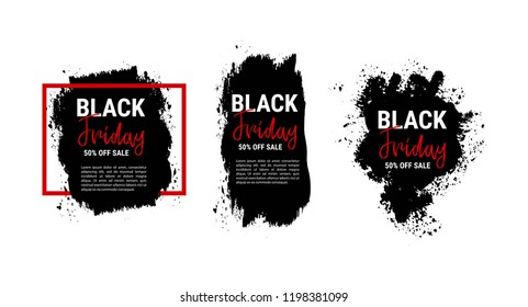 Black friday label set. Big sale. Offer illustration