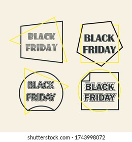 black friday label set red color