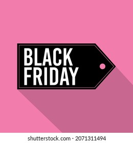BLACK FRIDAY LABEL TAG IN VECTOR WITH PINK COLORED FLAT BACKGROUND