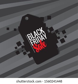 Black friday label with text - Vector illustration